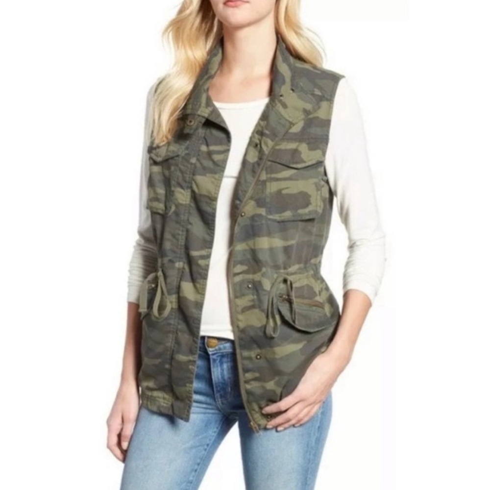 Caslon Camo Print Utility Vest Jacket
